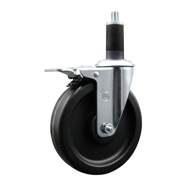 6'' Phenolic Swivel 1-1/4'' Expanding Stem Caster Total Lock Brake